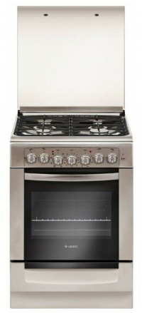Плита Гефест 6102-03 0027 Нержавейка, ГазоЭлектрическая, Конвекция, крышка стекло,мех.таймер