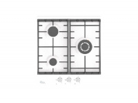 Вар.поверхность Oasis P-3MWT Белая;Эмаль;WOK-конфорка,3 комф;Решетка чугун;