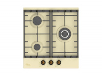 Вар.поверхность Oasis P-3MRT(B) Бежевая;Эмаль;WOK-конфорка,3 комф;Решетка чугун;