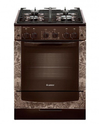 Плита Гефест 6500-02 0114 Коричневый мрамор, Стекло, Газовая, без крышки,таймер