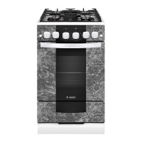 Плита Гефест 5500-02 0113 Белый мрамор, Стекло, Газовая, без крышки,таймер