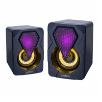 Акустика PERFEO "SHINE", 2.0, мощность 2х3 Вт, USB, черный, Game Design, LED подсветка 7