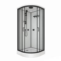 ДК Прайм-Блек М3 90x90 А  (3мест+сифон)  низ. подд.