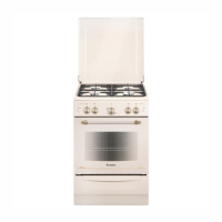 Плита Гефест 5100-02 0186 Кремовый ретро, Газовая, крышка металл,без таймера