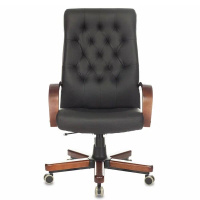 Стул-кресло Бюрократ T-9928 Walnut/Eco-B черный