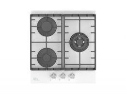 Вар.поверхность Oasis P-3GWT Белая;WOK-конфорка,Стекло;3 комф;Решетка чугун;