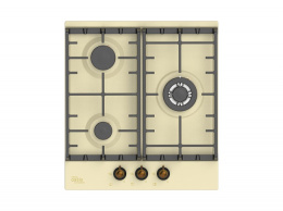 Вар.поверхность Oasis P-3MRT(B) Бежевая;Эмаль;WOK-конфорка,3 комф;Решетка чугун;