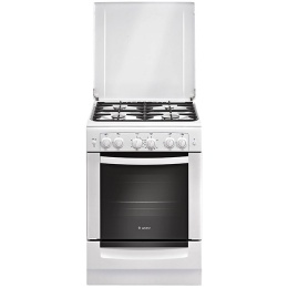 Плита Гефест 6100-02 Белый, Газовая, крышка металл,таймер