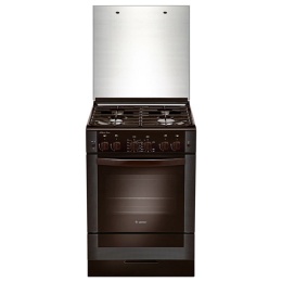 Плита Гефест 6300-02 0047 Коричневая, Газовая, крышка стекло,таймер