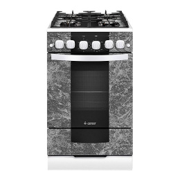 Плита Гефест 5500-02 0113 Белый мрамор, Стекло, Газовая, без крышки,таймер