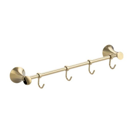 Держатель полотенец 4 крючка А6019 РМС золото