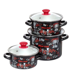 Набор кастрюль ОТДЫХ-5-1-ЛЮКС черный