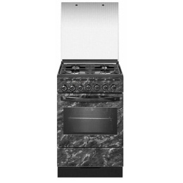 Плита Гефест 5302-03 0053 Черный мрамор, ГазоЭлектрическая, Конвекция, крышка стекло