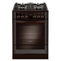 Плита Гефест 6502-03 0245 КоричневыйСтекло,ГазоЭлектрическая,Конвекция,без крышки,эл.таймер,турбоком
