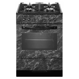 Плита Гефест 6502-04 0053 Черный мрамор,Стекло,ГазоЭлектрическая,Конвекция,таймерСМ