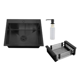 РМС мойка сталь вр. MR-5050BL 3в1 (мойка+корзина раздв.+дозатор)