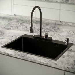 РМС мойка сталь вр. MR-5843 BL 3в1 (мойка+корзина раздв.+дозатор)