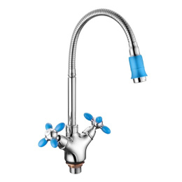 Смеситель ZERIX ROM-006 BLUE(LR84310B) голубой