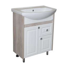 Тумба "Версаль 65" (бел/дерево)+умывальник Best-65