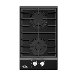 Вар.поверхность Oasis P-GBD Черная,Стекло;2 комф;Решетка чугун;