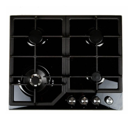 Вар.поверхность Oasis P-GBR Черная,Стекло;4 комф;Решетка чугун;