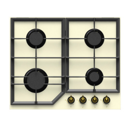 Вар.поверхность Oasis P-GR(F) Бежевый;Стекло;,4 комф;Решетка чугун;