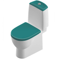 Унитаз-компакт (Sanita) "Best Sea SL DM" бирюз. микролифт!!!