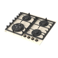 Вар.поверхность Oasis P-BSR Бежевая,стекло;WOK-конфорка,Стекло;3 комф;Решетка чугун;