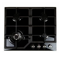 Вар.поверхность Oasis P-GBR Черная,Стекло;4 комф;Решетка чугун;