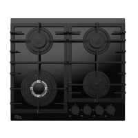 Вар.поверхность Oasis P-SDB Черная;Стекло;WOK-конфорка,4 комф;Решетка чугун;