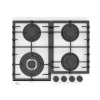 Вар.поверхность Oasis P-SDW Белая;Стекло;WOK-конфорка,4 комф;Решетка чугун;